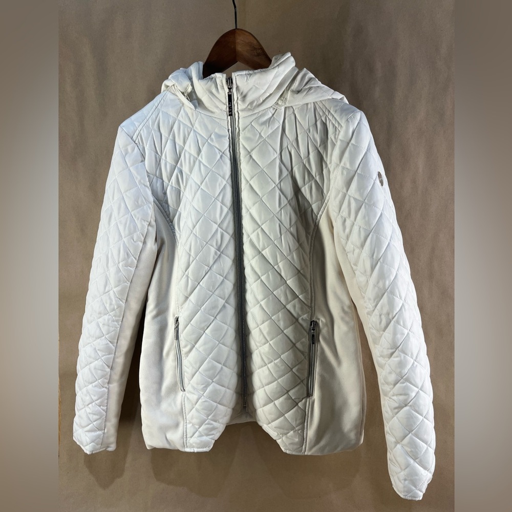 Kensie Women’s White Quilted Jacket (Size XL)